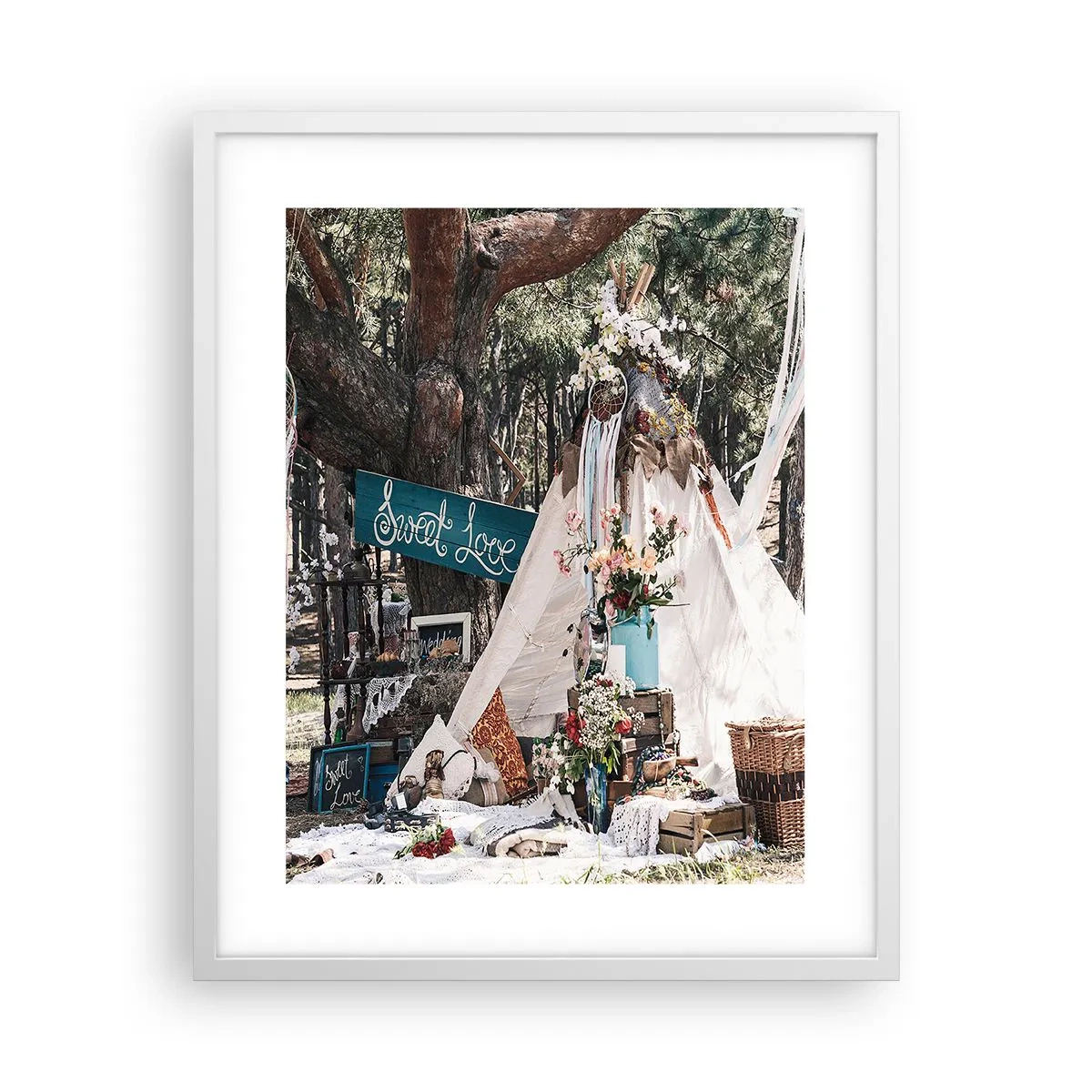 Plakat i hvid ramme - Make love… - 40x50 cm