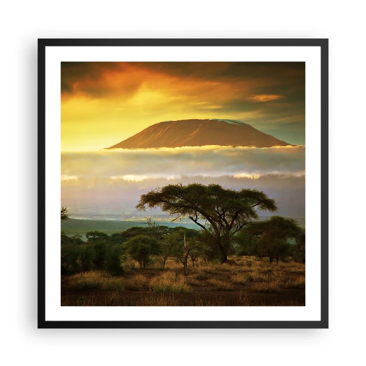 Plakat i sort ramme - En rejsendes drøm - 60x60 cm