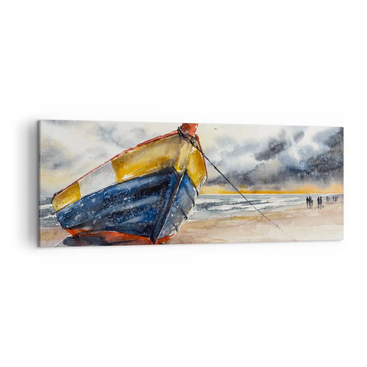 Lærredstryk - Billede på lærred - Hvile på stranden - 140x50 cm