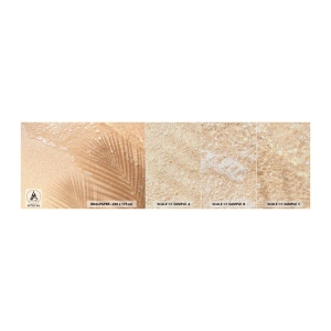 Prøve Fototapet Premium Canvas - Skyggen af en varm sommer - Abstraktion, Sand På Stranden, Blade - 100x30 cm