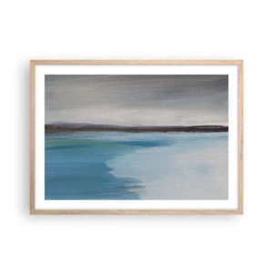 Plakat i ramme af lyst egetræ - Horisontalt landskab - 70x50 cm