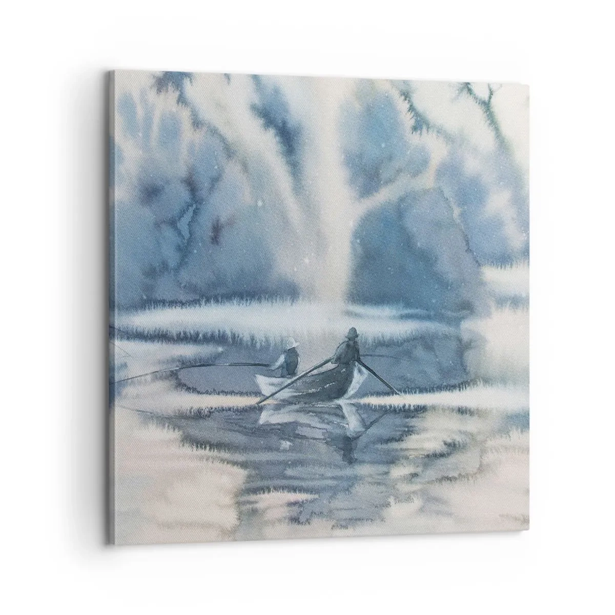 Lærredstryk - Billede på lærred - Lystfiskere i deres paradis - 60x60 cm