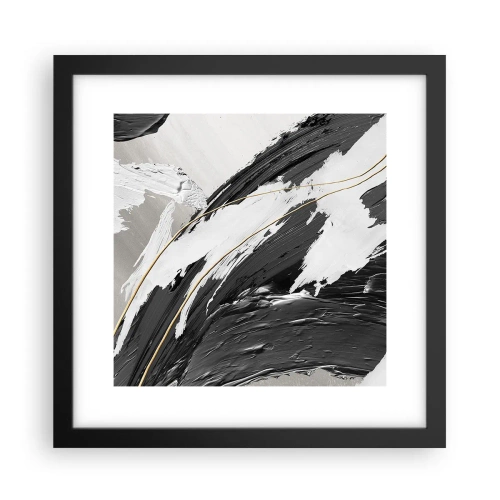 Plakat i sort ramme - Abstraktion med flair - 30x30 cm
