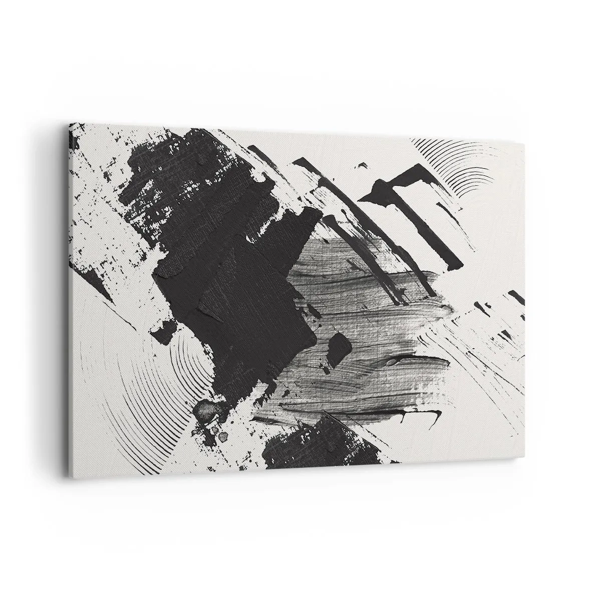 Lærredstryk - Billede på lærred - Abstraktion - det sortes udtryk - 120x80 cm
