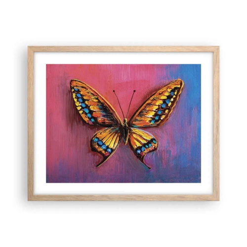 Plakat i ramme af lyst egetræ - Naturens juvel - 50x40 cm