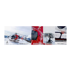 Prøve Fototapet Premium Canvas - Altid klar - Helikopter, Landskab, Alperne - 100x30 cm