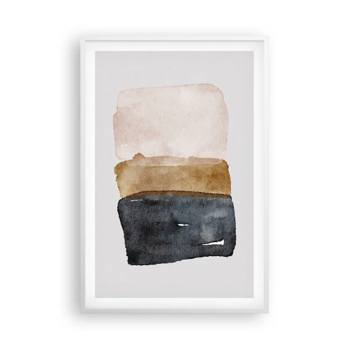 Plakat i hvid ramme - Sammensætning af jordfarver - 61x91 cm