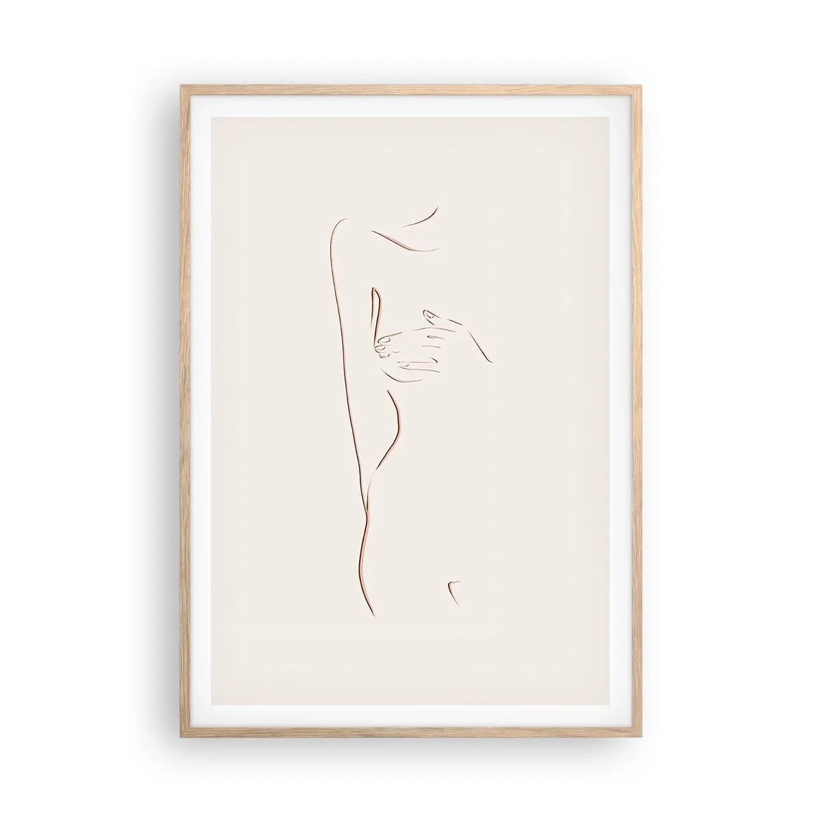 Plakat i ramme af lyst egetræ - Begærets form - 70x100 cm
