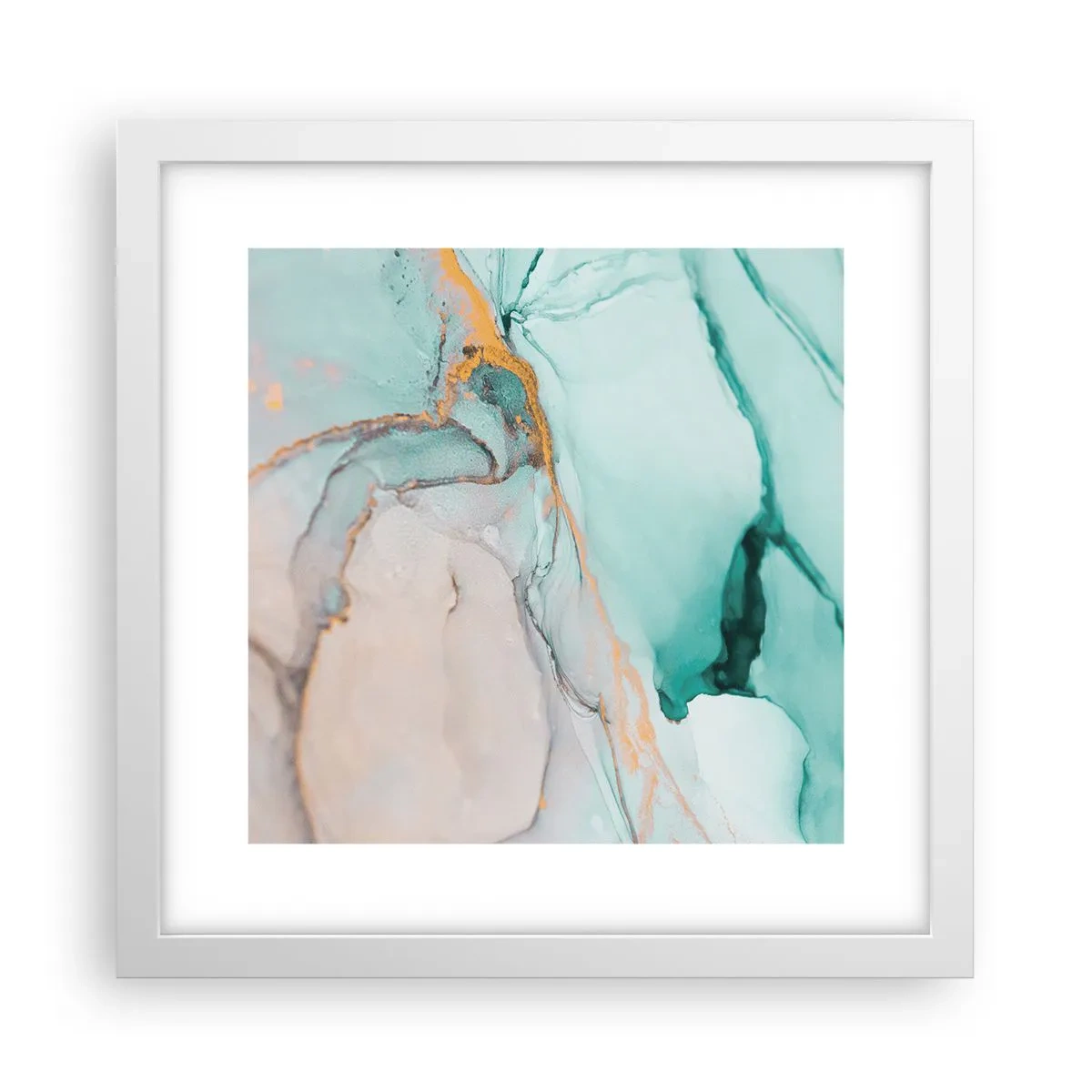 Plakat i hvid ramme - Dans af former og farver - 30x30 cm