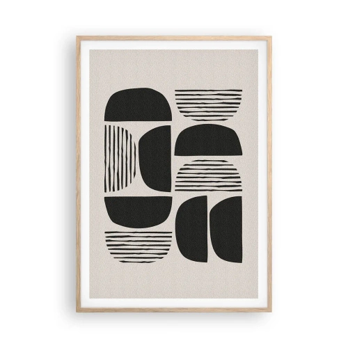 Plakat i ramme af lyst egetræ - Halvhjertede arrangementer - 70x100 cm