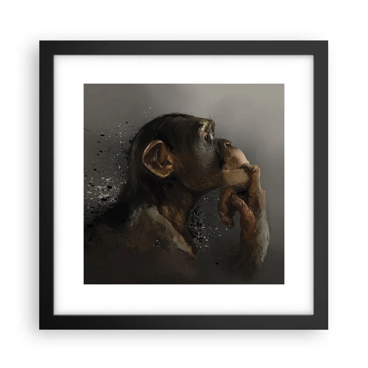 Plakat i sort ramme - Helt sikkert en tænker - 30x30 cm