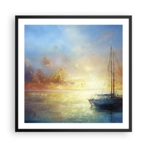 Plakat i sort ramme - I en gylden bugt - 60x60 cm