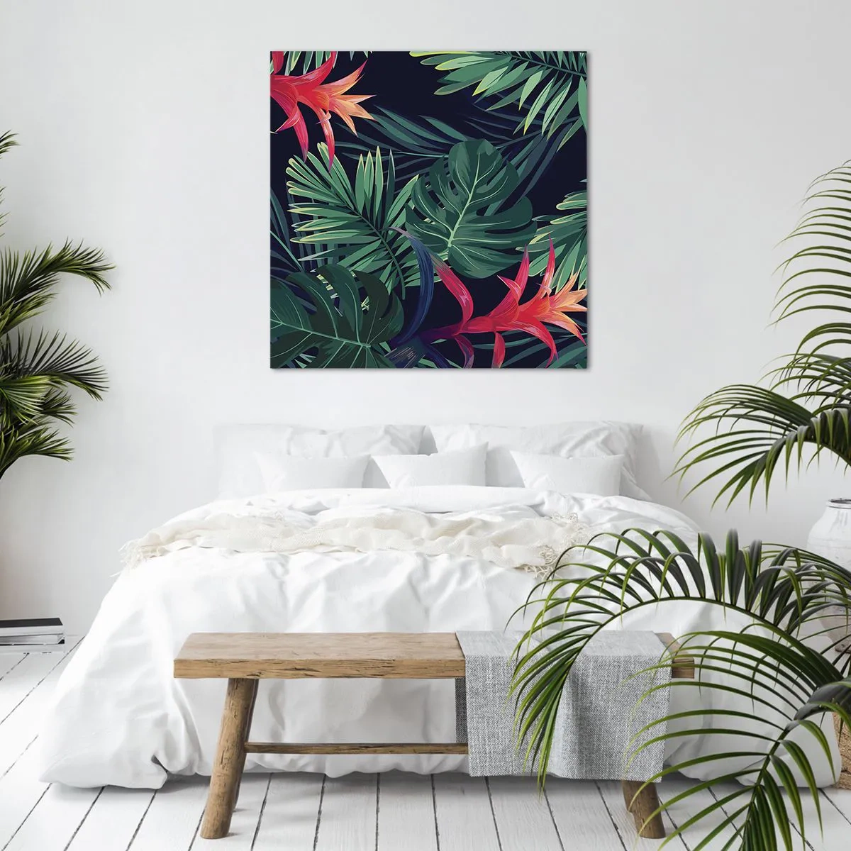 Lærredstryk - Billede på lærred - Brænd i grønt - 30x30 cm