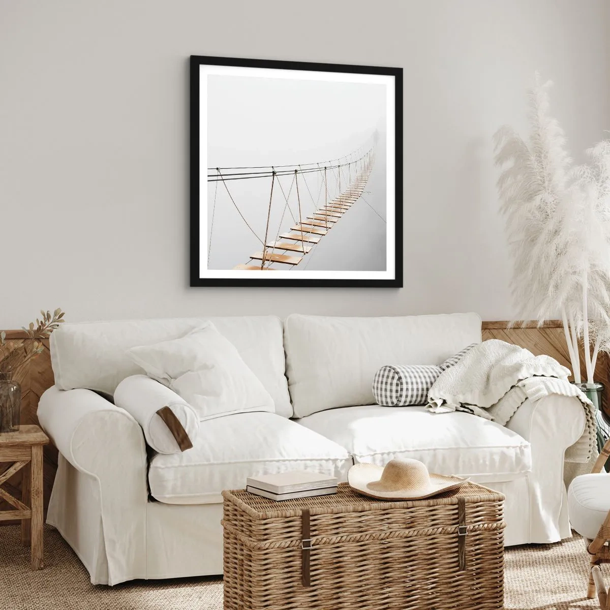 Plakat i sort ramme - Hvor vil det føre dig hen? - 60x60 cm