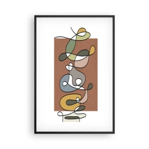 Plakat i sort ramme - En abstraktion, der er værd at smile over - 61x91 cm