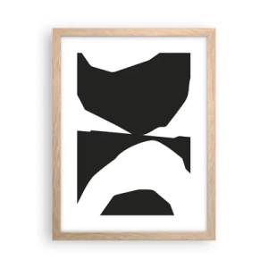 Plakat i ramme af lyst egetræ - Positiv-negativ - 30x40 cm