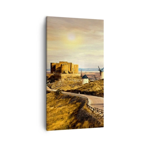 Lærredstryk - Billede på lærred - Don Quixote er ved at dukke op - 45x80 cm