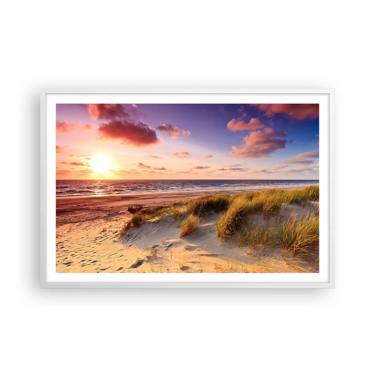 Plakat i hvid ramme - Luften dufter allerede af sommer - 91x61 cm