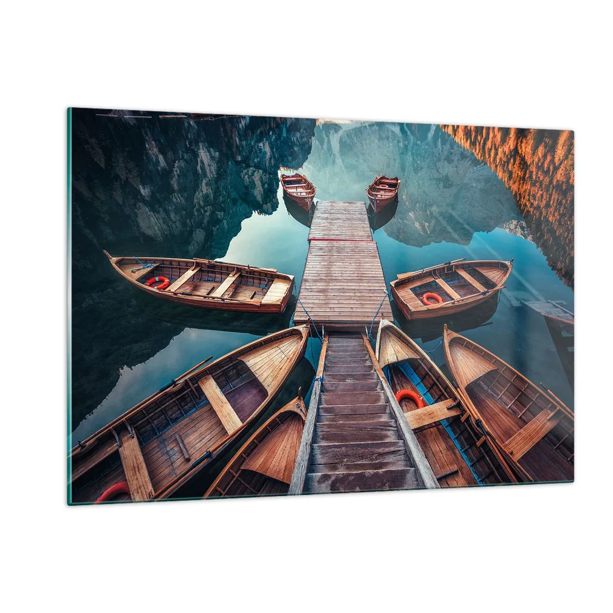 Billede på glas - Venter i marinaen - 120x80 cm