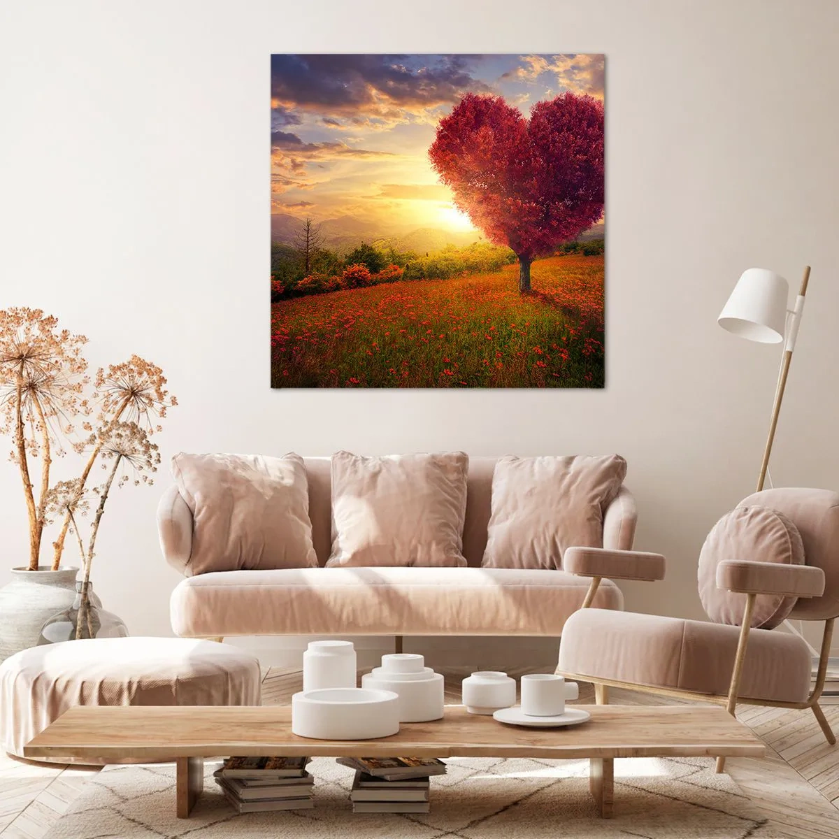 Lærredstryk - Billede på lærred - Det griber om hjertet - 70x70 cm