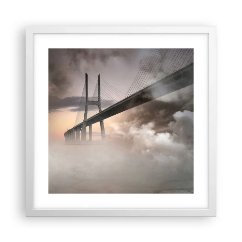 Plakat i hvid ramme - På en flod, der ikke eksisterer - 40x40 cm