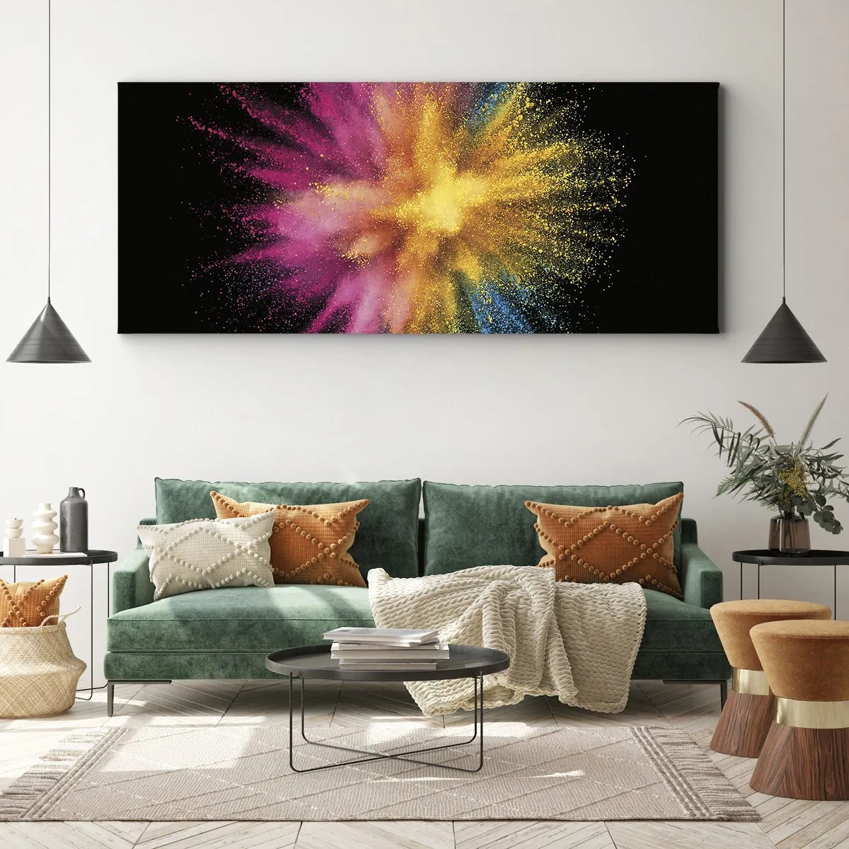 Lærredstryk - Billede på lærred - Farvernes fødsel - 100x40 cm