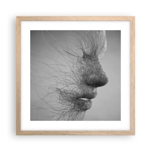 Plakat i ramme af lyst egetræ - Vindens ånd - 40x40 cm