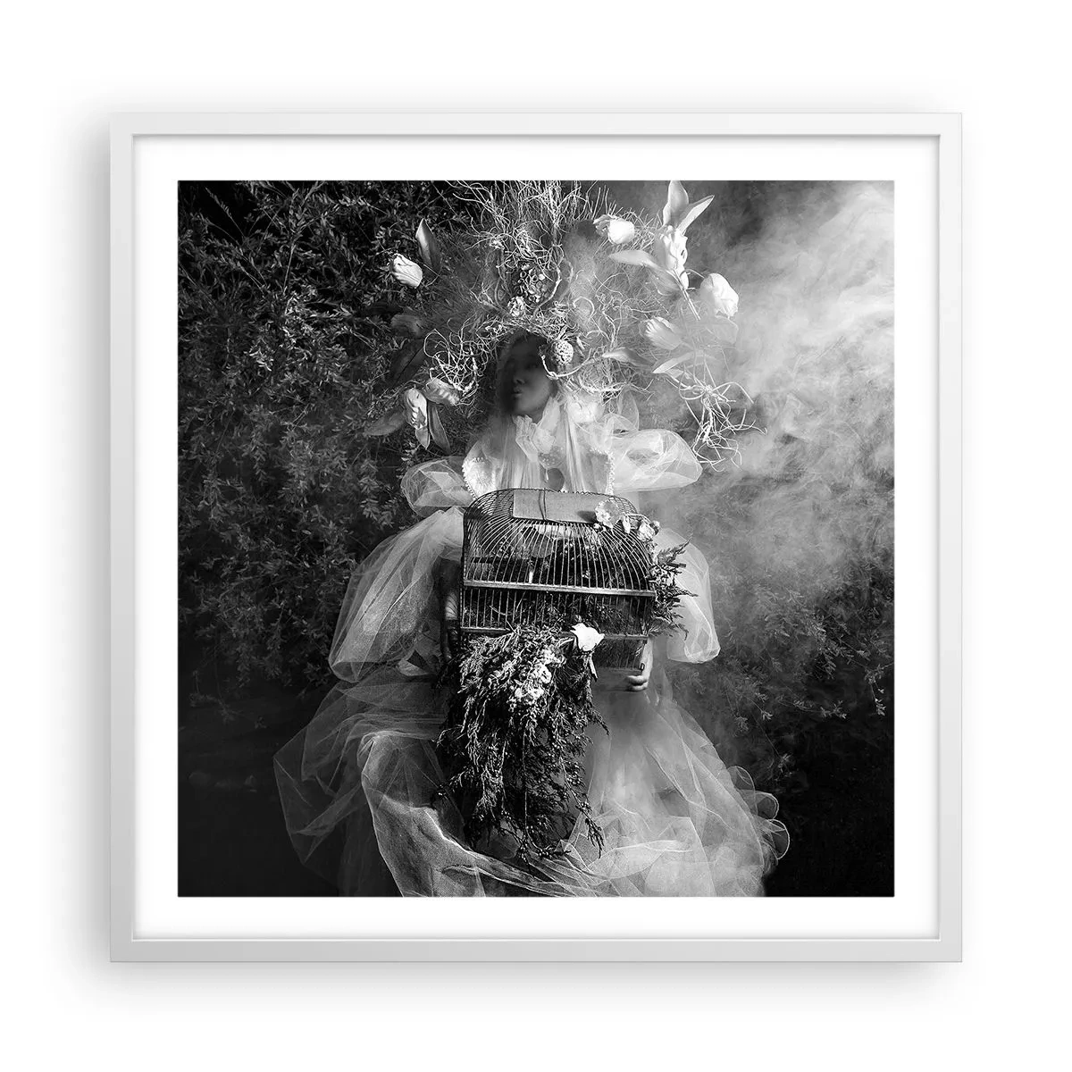Plakat i hvid ramme - Selve Moder - Naturen - 60x60 cm