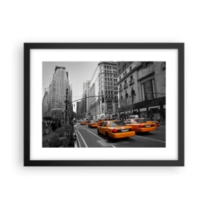 Plakat i sort ramme - Storbyens sol - 40x30 cm