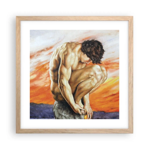 Plakat i ramme af lyst egetræ - Sænket i sig selv - 40x40 cm