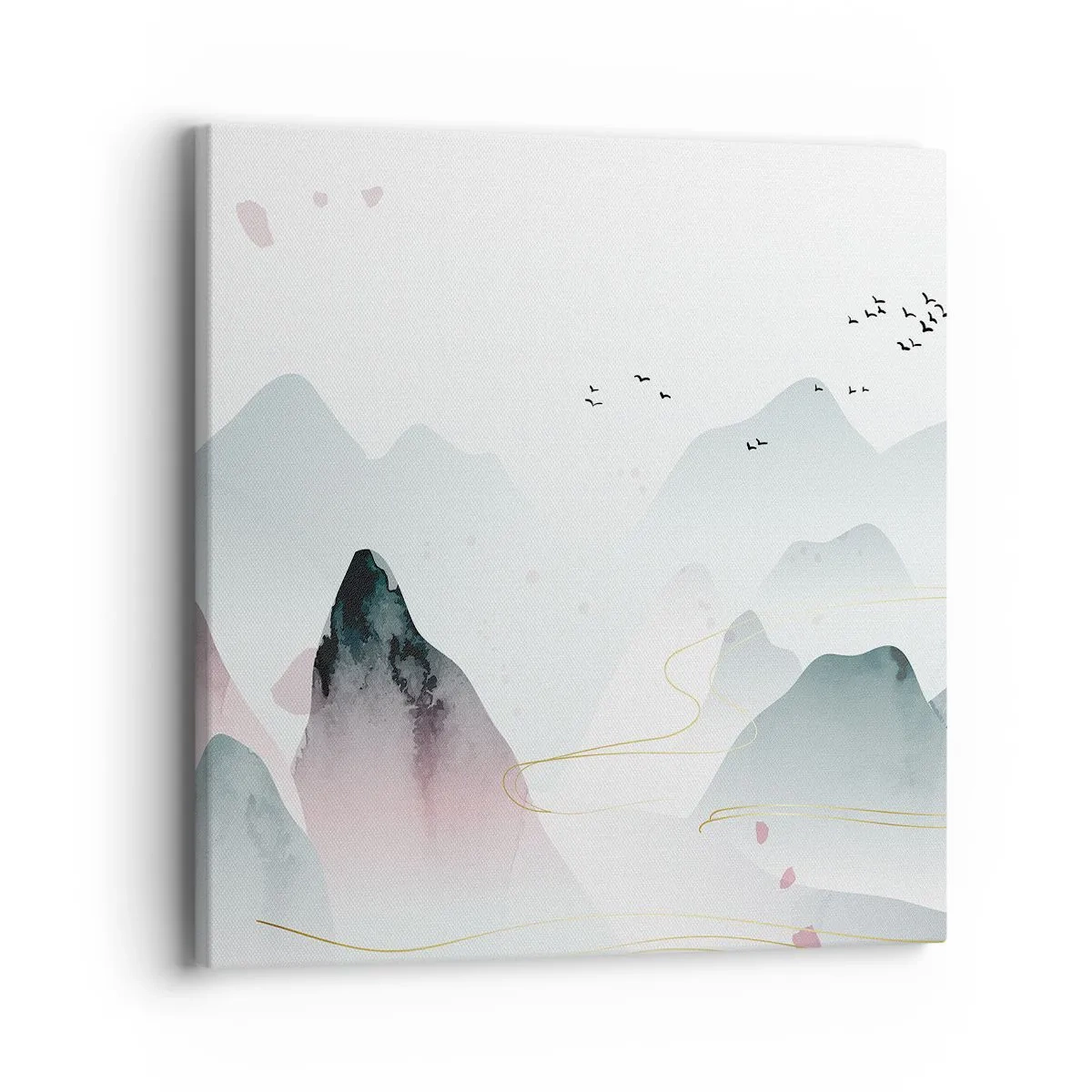 Lærredstryk - Billede på lærred - Over toppene - 40x40 cm