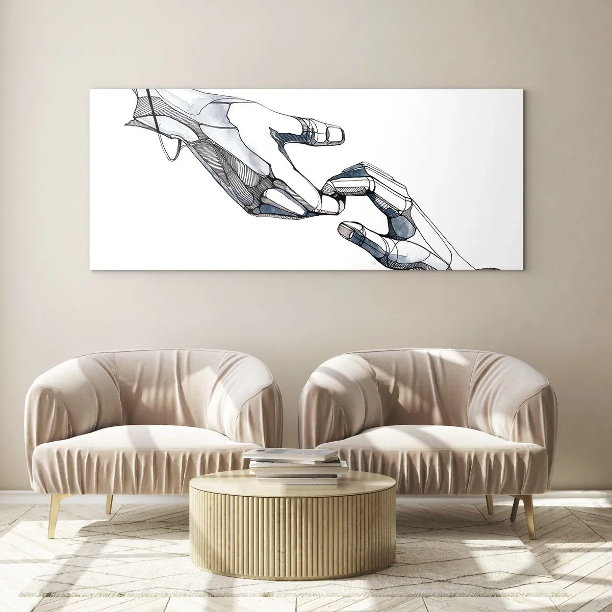 Billede på glas - En god gestus - 100x40 cm