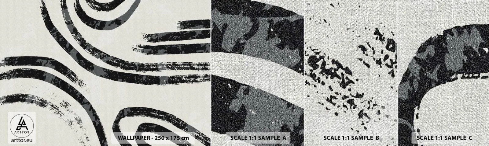 Prøve Fototapet Premium Canvas - Halvt stoppet - Minimalisme, Tankestreger, Boho - 100x30 cm