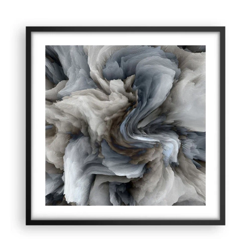 Plakat i sort ramme - Sten og blomst - 50x50 cm