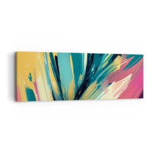 Lærredstryk - Billede på lærred - Komposition - en eksplosion af glæde - 90x30 cm