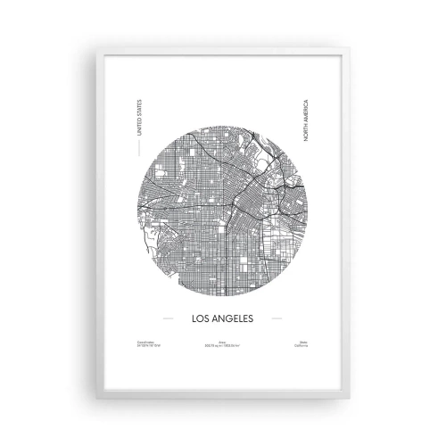 Plakat i hvid ramme - Los Angeles' anatomi - 50x70 cm