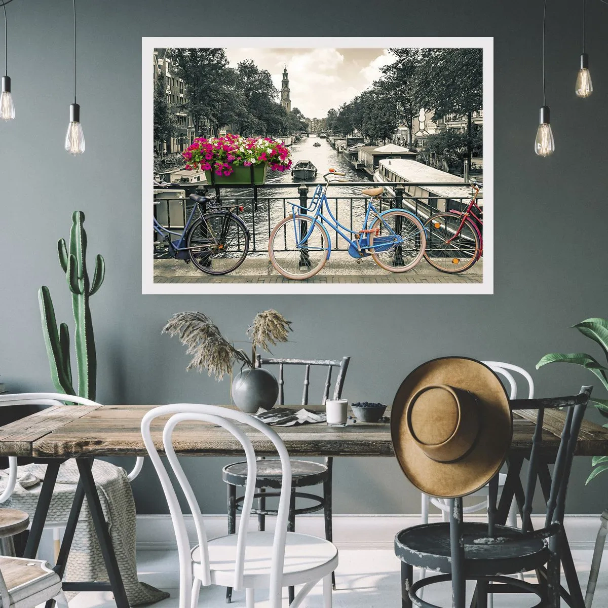 Plakat - Farverne i Amsterdams gader - 100x70 cm