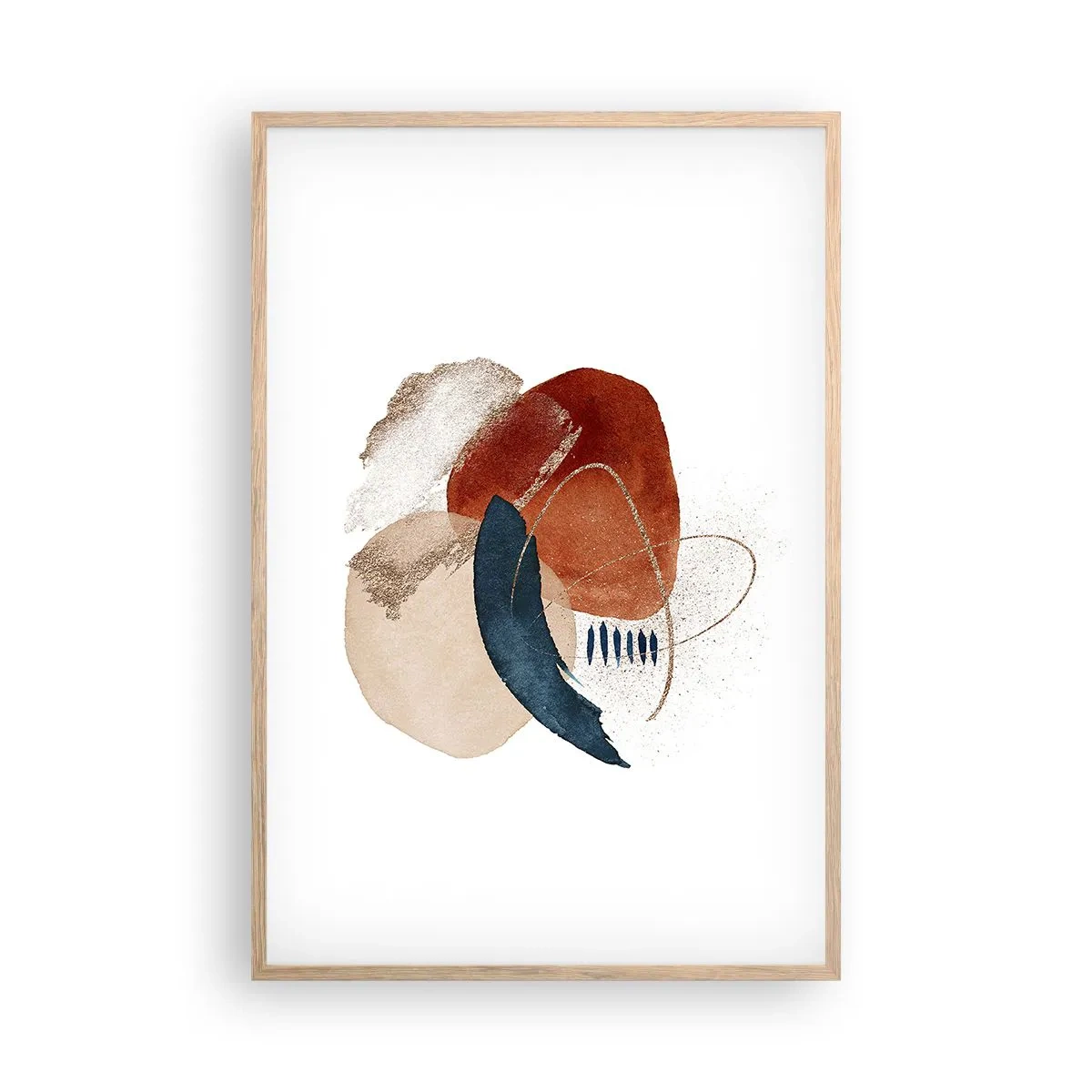 Plakat i ramme af lyst egetræ - Oval sammensætning - 61x91 cm
