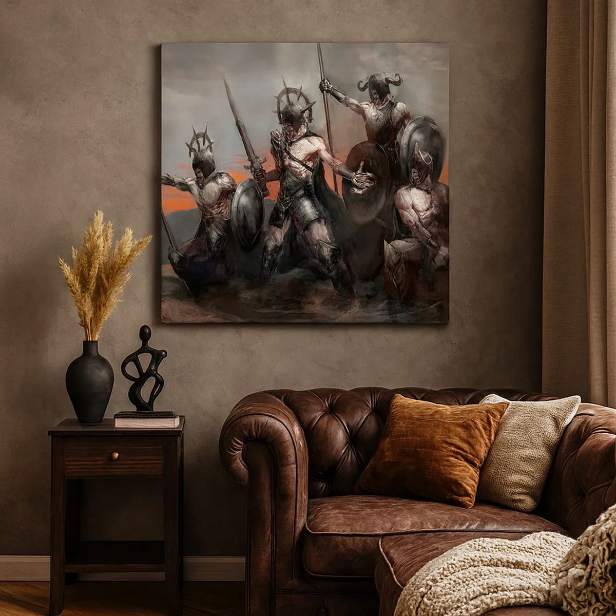 Lærredstryk - Billede på lærred - Med et skjold eller på et skjold - 30x30 cm