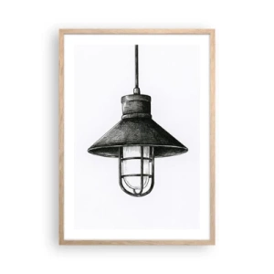 Plakat i ramme af lyst egetræ - Som for mange år siden... - 50x70 cm