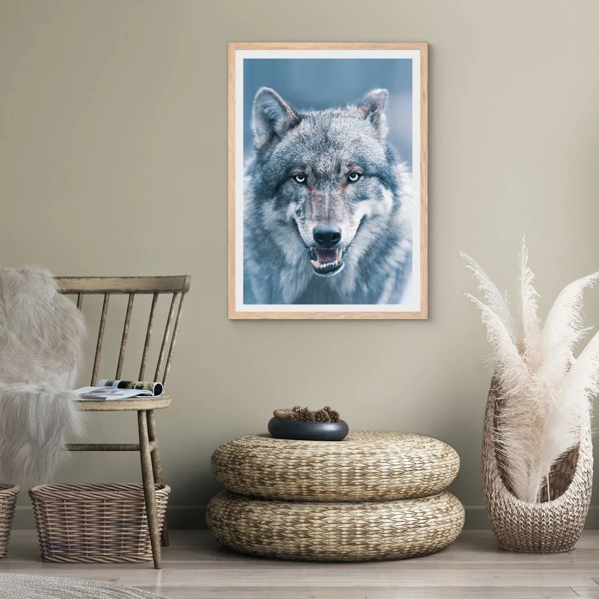 Plakat i ramme af lyst egetræ - Vil du tage udfordringen op? - 40x50 cm