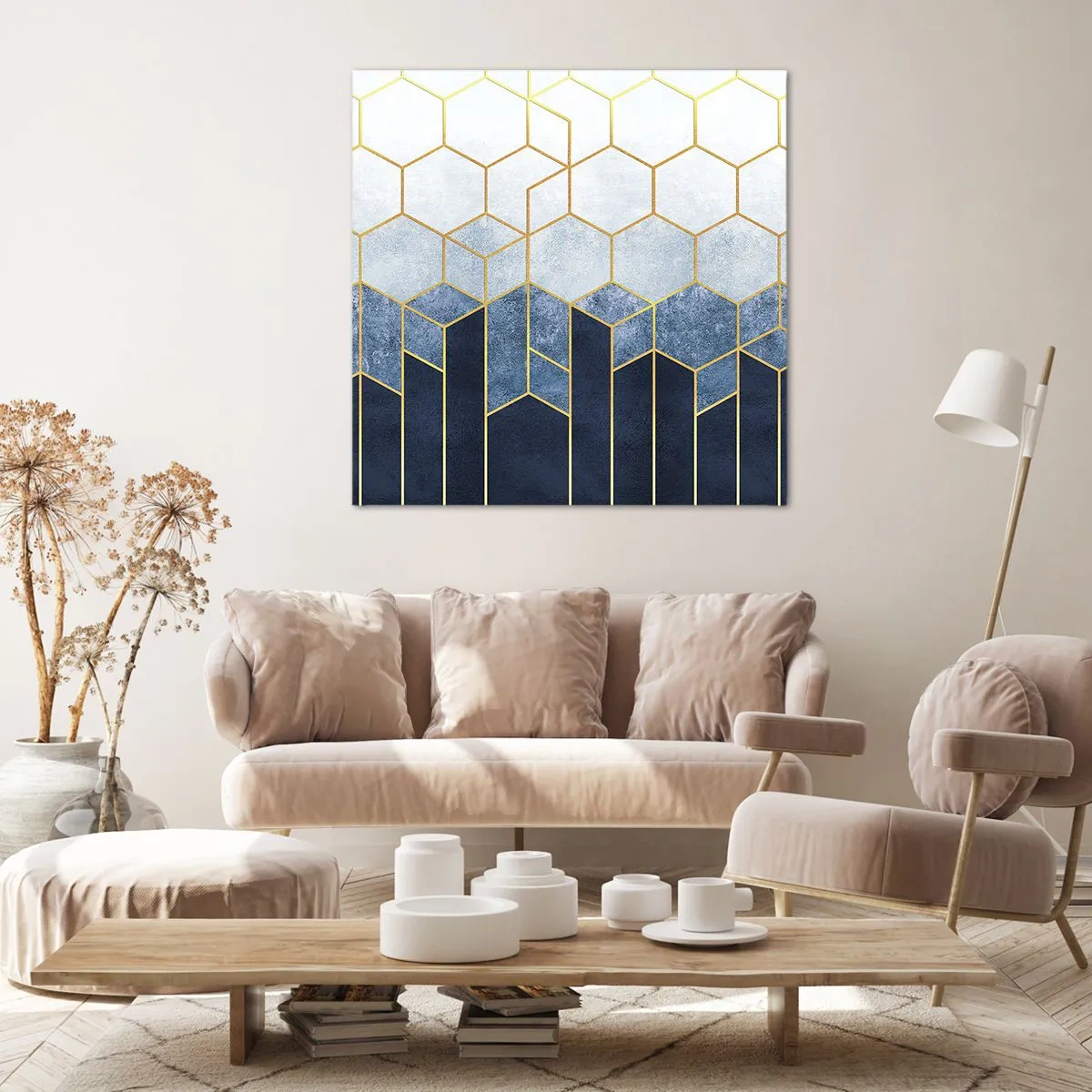 Lærredstryk - Billede på lærred - Komposition i synkoperet rytme - 30x30 cm