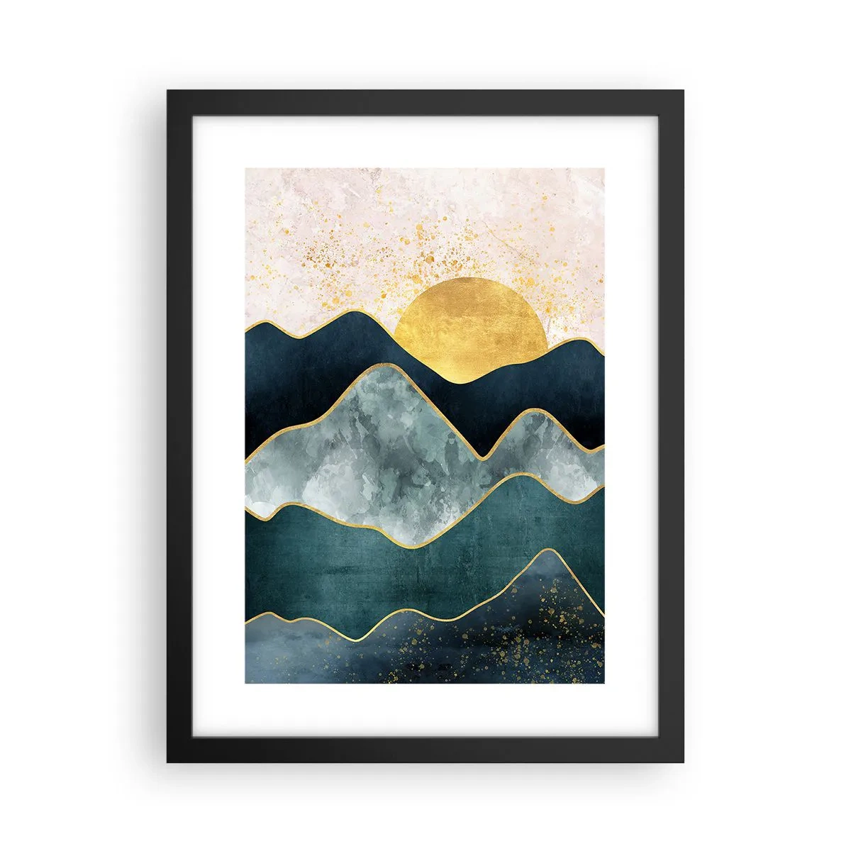 Plakat i sort ramme - Bag de syv bjerge - 30x40 cm