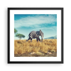 Plakat i sort ramme - Grå er ikke længere på mode - 40x40 cm