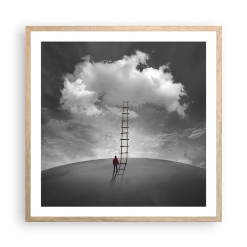 Plakat i ramme af lyst egetræ - Alt er muligt - 60x60 cm