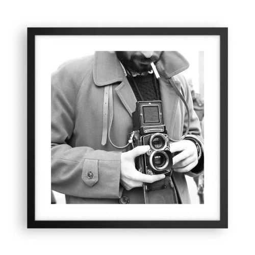 Plakat i sort ramme - I retro stil - 40x40 cm