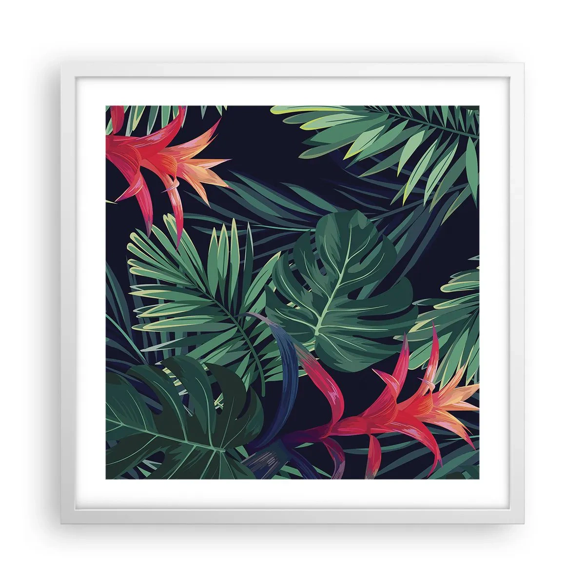 Plakat i hvid ramme - Brænd i grønt - 50x50 cm