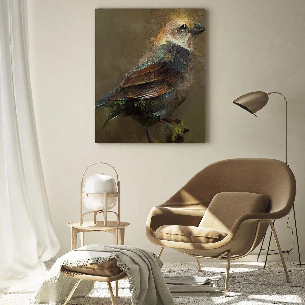 Billede på glas - Lille spurv, lille fugl - 70x100 cm