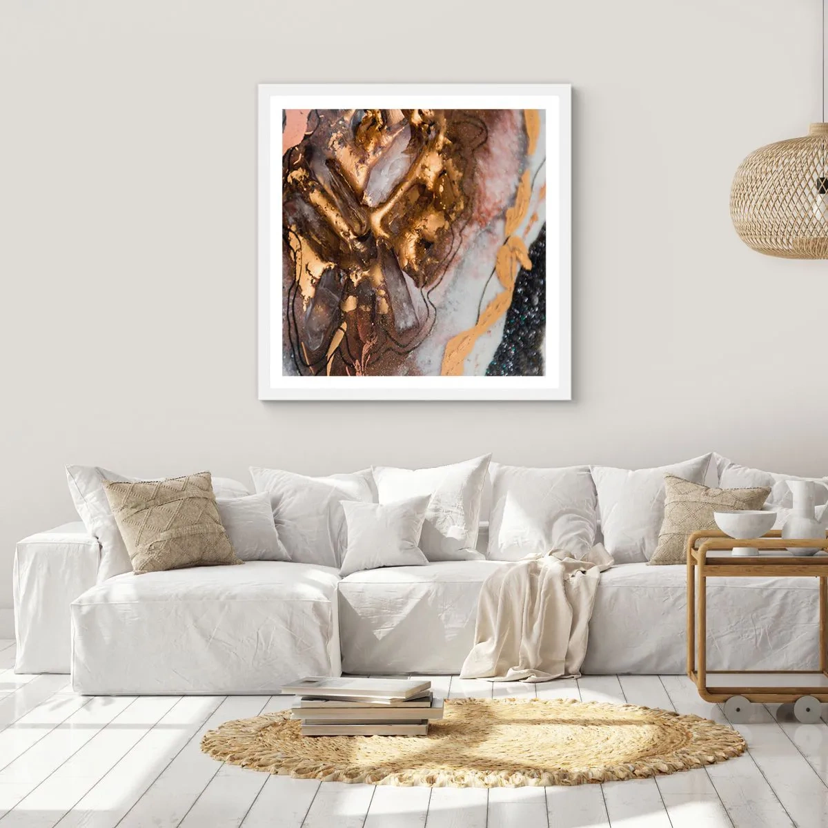 Plakat i hvid ramme - Jord element - 60x60 cm