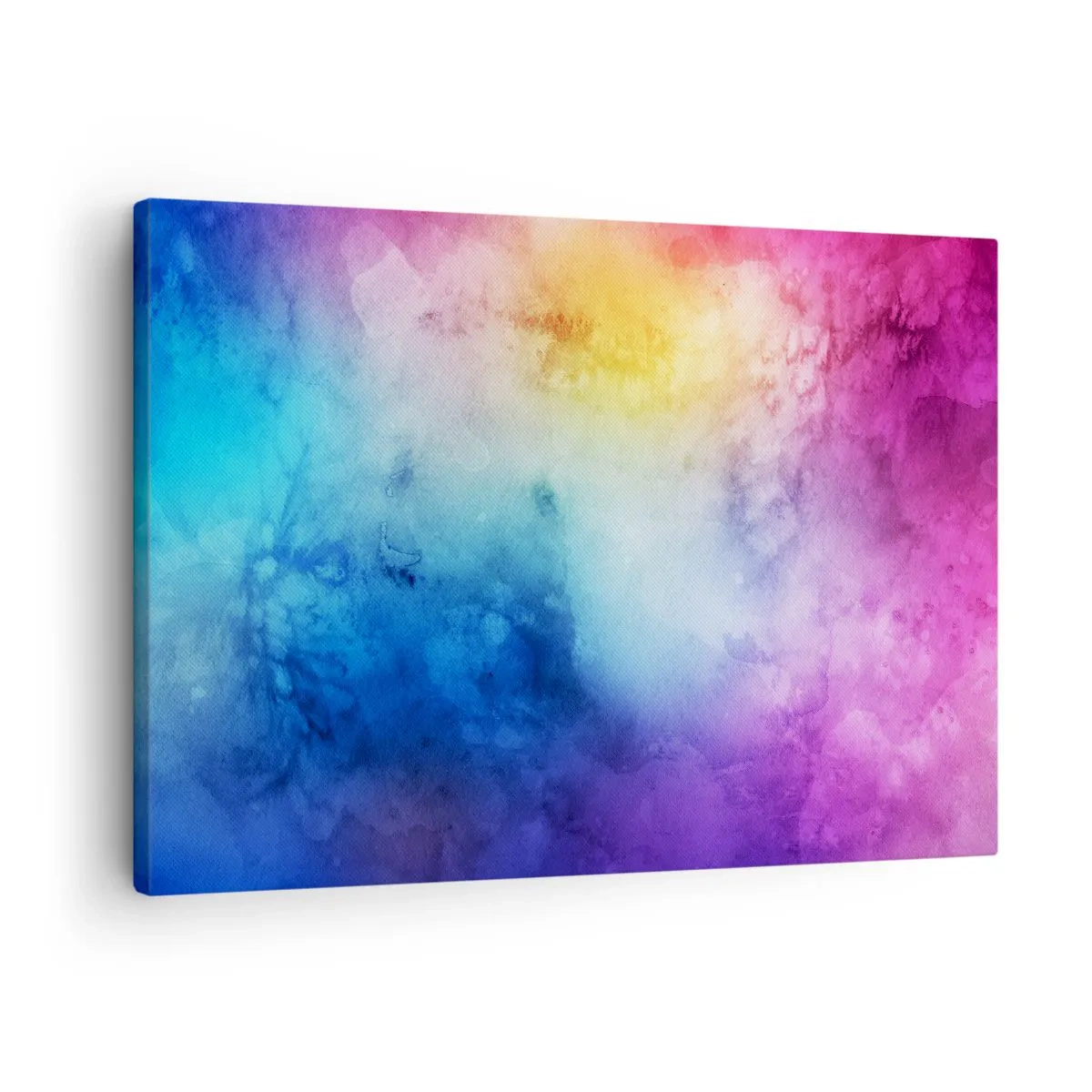 Lærredstryk - Billede på lærred - En abstrakt komposition i pastelfarver af lyserød og blå. - 70x50cm - Næsten i den syvende himmel - Moderne vægdekoration til stue og soveværelse ARTTOR